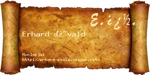Erhard Évald névjegykártya